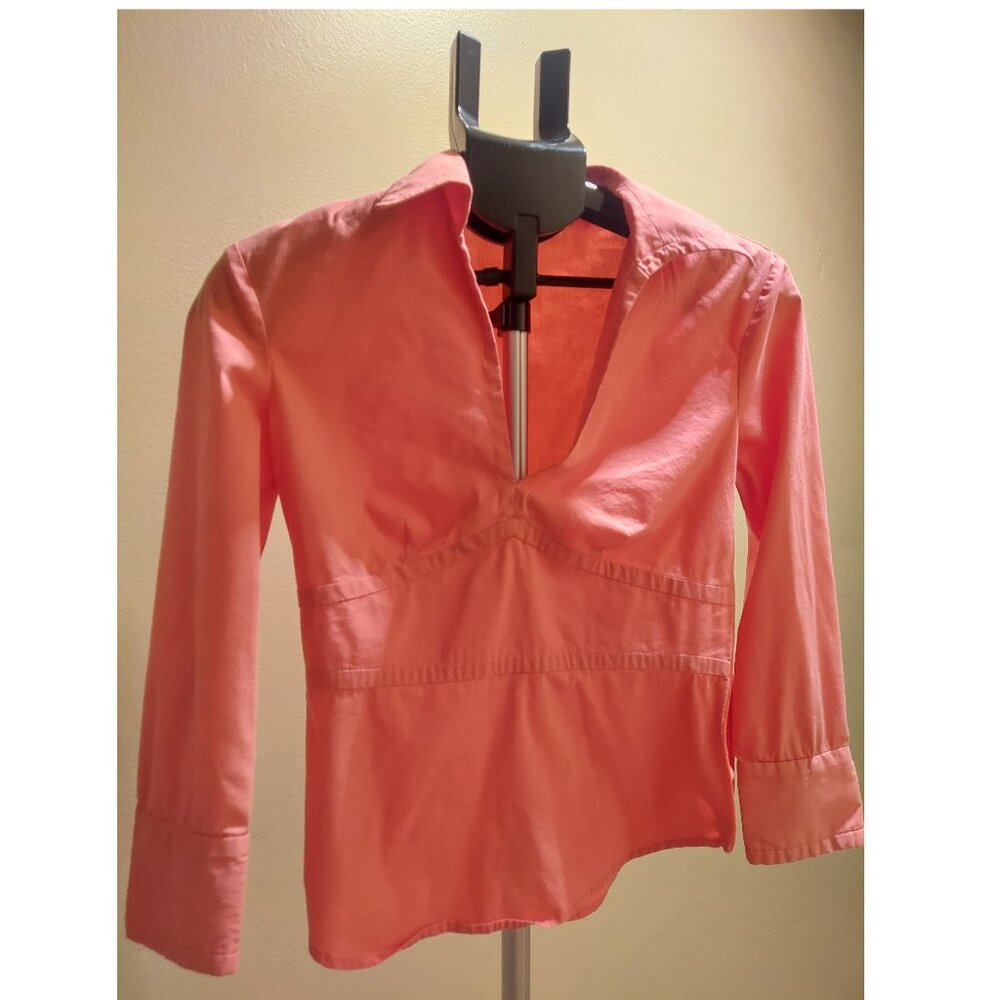 Vintage BCBGMaxAzria 3/4 Sleeve Coral Pink Blouse Size XS - Picture 2 of 4